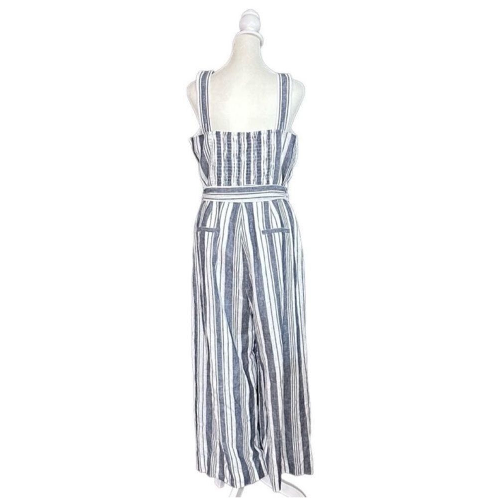 Charter Club Nautical Linen Blend Belted Jumpsuit Size 8 - Picture 4 of 14